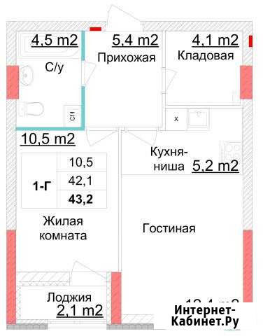 1-комнатная квартира, 43.2 м², 1/18 эт. на продажу в Нижнем Новгороде Нижний Новгород - изображение 1