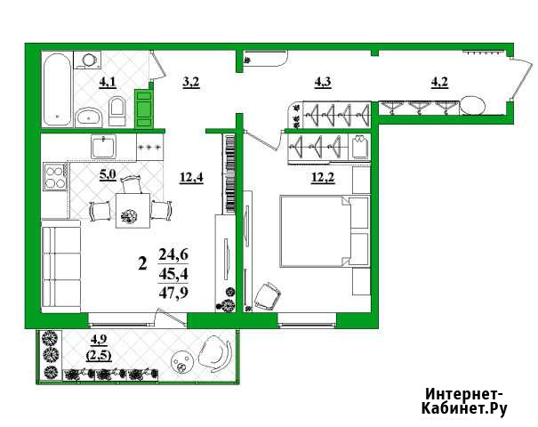 2-комнатная квартира, 47.9 м², 4/10 эт. на продажу в Первоуральске Первоуральск - изображение 1
