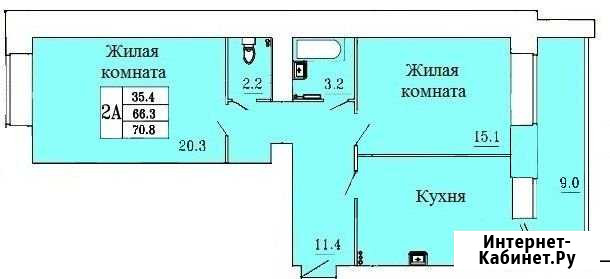 2-комнатная квартира, 70.8 м², 12/16 эт. на продажу в Чебоксарах Чебоксары - изображение 1