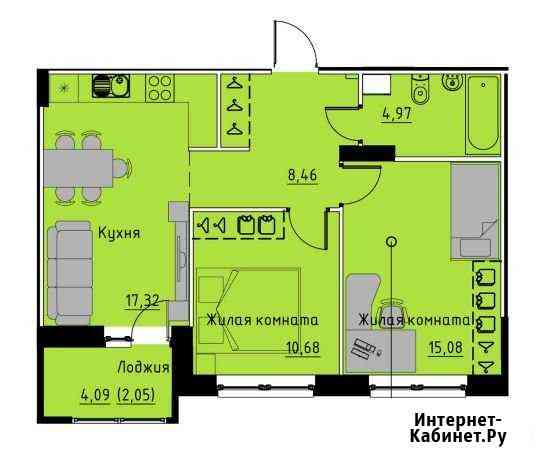 2-комнатная квартира, 58.6 м², 9/25 эт. на продажу в Перми Пермь