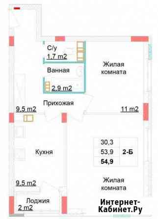 2-комнатная квартира, 54.9 м², 6/12 эт. на продажу в Нижнем Новгороде Нижний Новгород