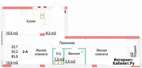 2-комнатная квартира, 51.3 м², 7/12 эт. на продажу в Нижнем Новгороде Нижний Новгород