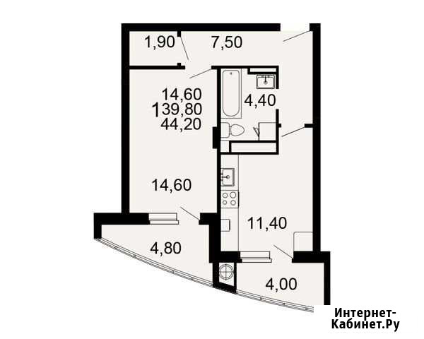 1-комнатная квартира, 44 м², 23/25 эт. на продажу в Рязани Рязань - изображение 1