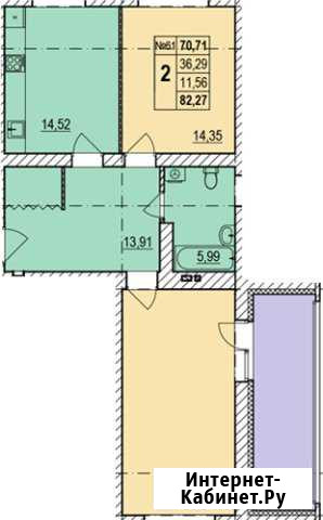 2-комнатная квартира, 82.3 м², 2/9 эт. на продажу в Нижнем Новгороде Нижний Новгород - изображение 1