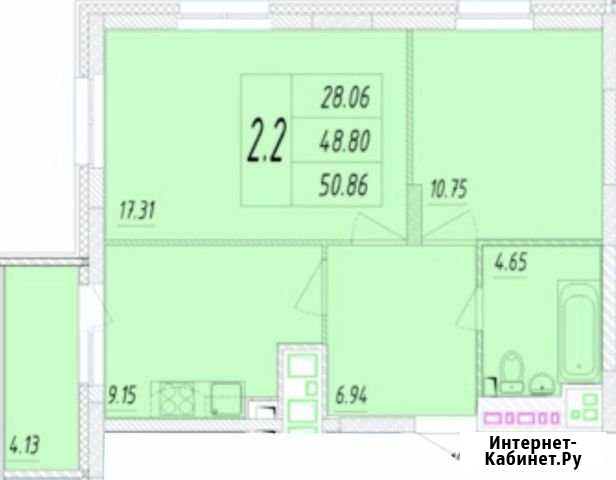 2-комнатная квартира, 50.8 м², 17/25 эт. на продажу в Казани Казань - изображение 1