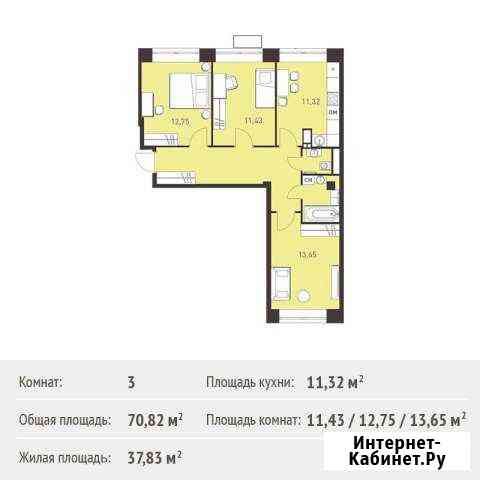 3-комнатная квартира, 70.8 м², 3/17 эт. на продажу в Балашихе Балашиха