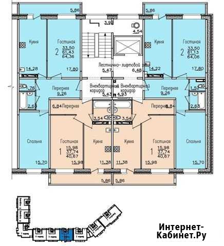 1-комнатная квартира, 40.7 м², 7/10 эт. на продажу в Набережных Челнах Набережные Челны - изображение 1