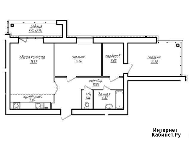 3-комнатная квартира, 76.1 м², 5/8 эт. на продажу в Барнауле Барнаул - изображение 1