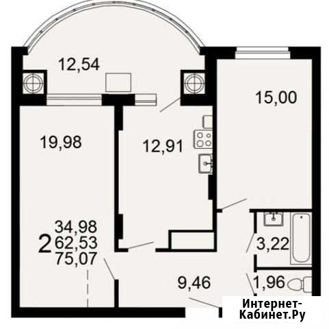 2-комнатная квартира, 75 м², 10/25 эт. на продажу в Рязани Рязань - изображение 1