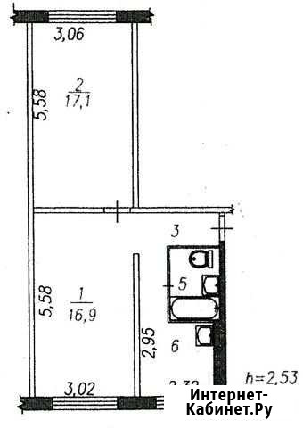 2-комнатная квартира, 47 м², 1/5 эт. на продажу в Новокузнецке Новокузнецк - изображение 1