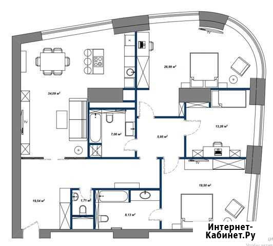 4-комнатная квартира, 143 м², 9/56 эт. на продажу в Москве Москва - изображение 1