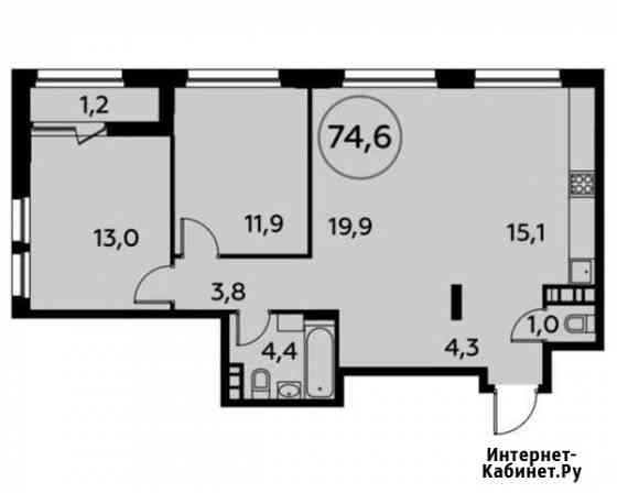 3-комнатная квартира, 74.6 м², 8/16 эт. на продажу в Коммунарке Коммунарка