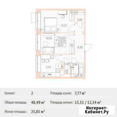 2-комнатная квартира, 48.5 м², 3/17 эт. на продажу в Балашихе Балашиха