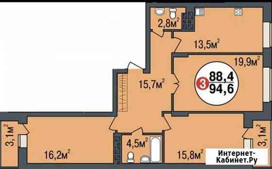 3-комнатная квартира, 94.6 м², 13/25 эт. на продажу в Новосибирске Новосибирск