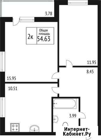 2-комнатная квартира, 54.4 м², 24/24 эт. на продажу в Липецке Липецк - изображение 1
