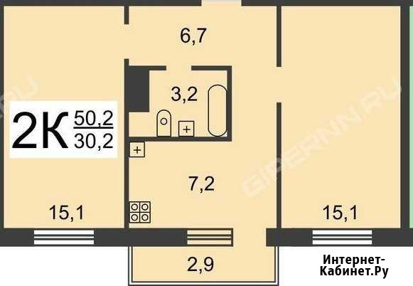 2-комнатная квартира, 50 м², 9/10 эт. в аренду на длительный срок в Нижнем Новгороде Нижний Новгород - изображение 1