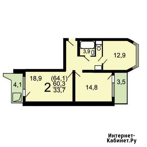 2-комнатная квартира, 65 м², 17/17 эт. на продажу в Московском Московской области Московский - изображение 1