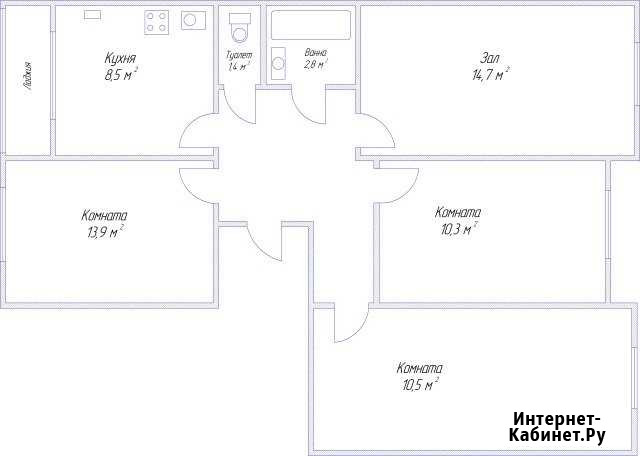 4-комнатная квартира, 73 м², 3/3 эт. на продажу в Арзамасе Арзамас - изображение 1