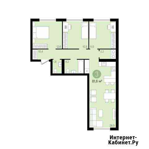 3-комнатная квартира, 81.5 м², 2/8 эт. на продажу в Новосибирске Новосибирск