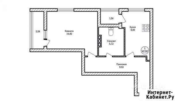 1-комнатная квартира, 42 м², 5/9 эт. на продажу в Калининграде Калининград - изображение 1