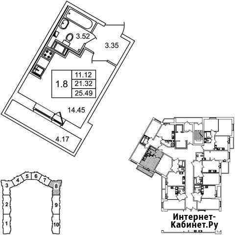 Квартира-студия, 25.5 м², 10/17 эт. на продажу в Мурино Мурино