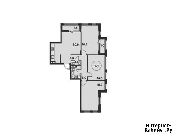 3-комнатная квартира, 87.1 м², 8/16 эт. на продажу в Коммунарке Коммунарка - изображение 1