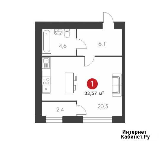 1-комнатная квартира, 33.6 м², 6/17 эт. на продажу в Самаре Самара - изображение 1