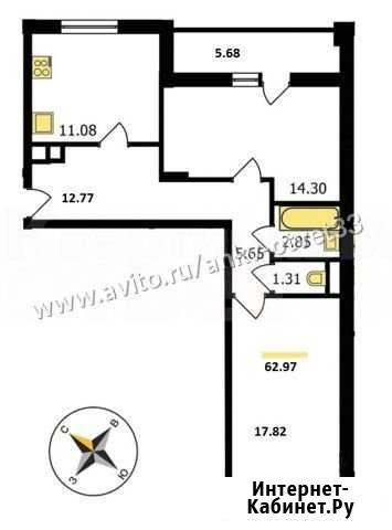 2-комнатная квартира, 63 м², 2/18 эт. на продажу во Владимире Владимир - изображение 1