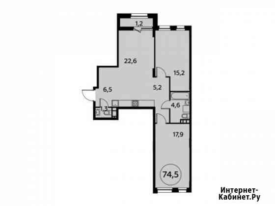 2-комнатная квартира, 74.5 м², 8/16 эт. на продажу в Коммунарке Коммунарка