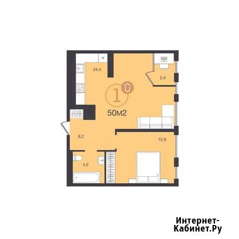 1-комнатная квартира, 50 м², 7/9 эт. на продажу в Екатеринбурге Екатеринбург - изображение 1