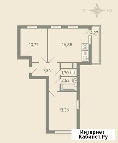 2-комнатная квартира, 53.7 м², 8/17 эт. на продажу в Видном Видное - изображение 1