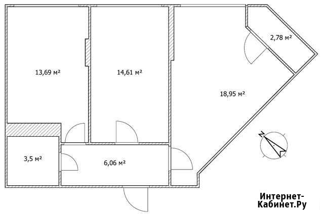 2-комнатная квартира, 57.3 м², 7/9 эт. на продажу в Пушкино Пушкино - изображение 1