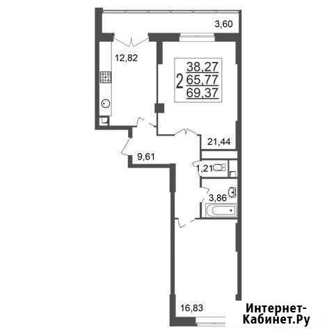 2-комнатная квартира, 69.4 м², 8/25 эт. на продажу в Реутове Реутов - изображение 1