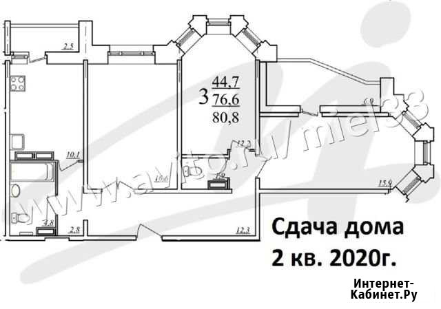 3-комнатная квартира, 80.8 м², 5/17 эт. на продажу во Владимире Владимир - изображение 1