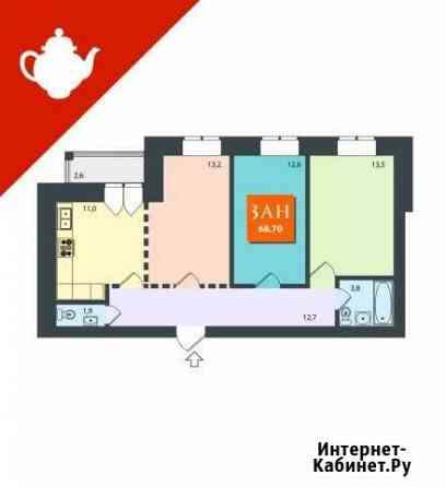 3-комнатная квартира, 68.7 м², 2/9 эт. на продажу в Волгограде Волгоград