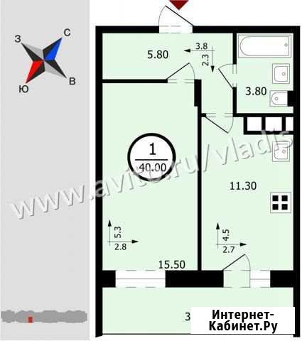 1-комнатная квартира, 40 м², 10/18 эт. на продажу во Владимире Владимир - изображение 1