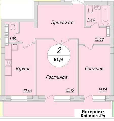 2-комнатная квартира, 62 м², 3/4 эт. на продажу в Новосибирске Новосибирск - изображение 1