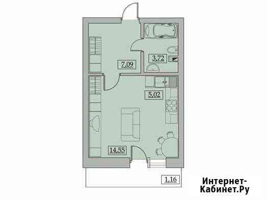 1-комнатная квартира, 30.8 м², 18/19 эт. на продажу в Казани Казань