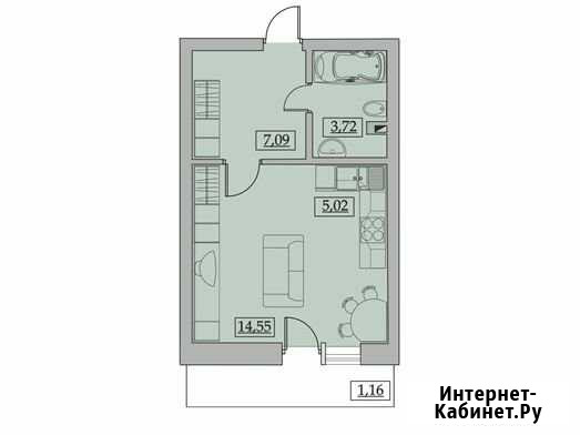 1-комнатная квартира, 30.8 м², 18/19 эт. на продажу в Казани Казань - изображение 1