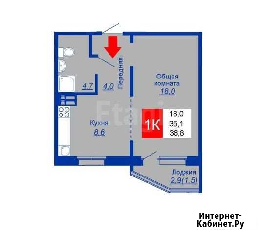 1-комнатная квартира, 37 м², 5/18 эт. на продажу в Новосибирске Новосибирск - изображение 1