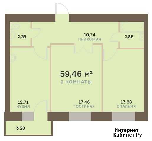 2-комнатная квартира, 59.5 м², 8/13 эт. на продажу в Красноярске Красноярск - изображение 1