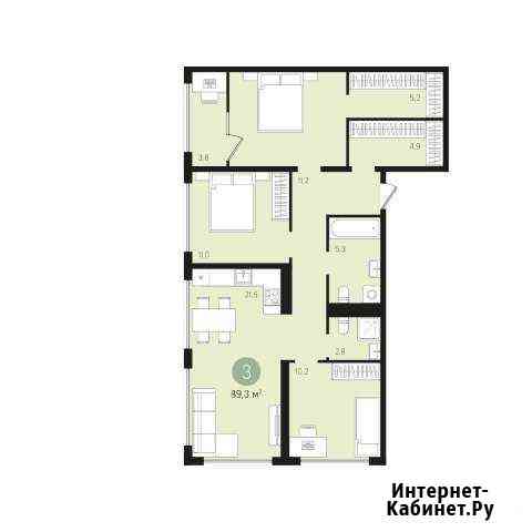 3-комнатная квартира, 85.5 м², 11/16 эт. на продажу в Екатеринбурге Екатеринбург