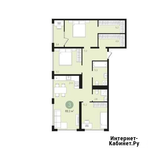 3-комнатная квартира, 85.5 м², 11/16 эт. на продажу в Екатеринбурге Екатеринбург - изображение 1