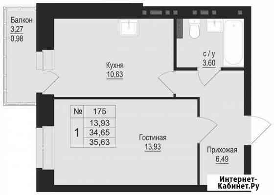 1-комнатная квартира, 35.6 м², 5/6 эт. на продажу в Перми Пермь