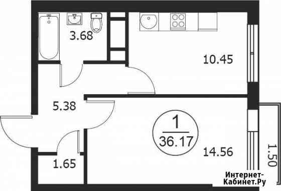 1-комнатная квартира, 36.2 м², 4/4 эт. на продажу в Некрасовском Московской области Некрасовский