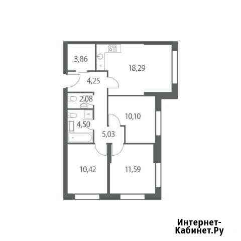 3-комнатная квартира, 70.1 м², 7/51 эт. на продажу в Москве Москва