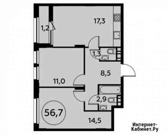 2-комнатная квартира, 56.7 м², 8/16 эт. на продажу в Коммунарке Коммунарка