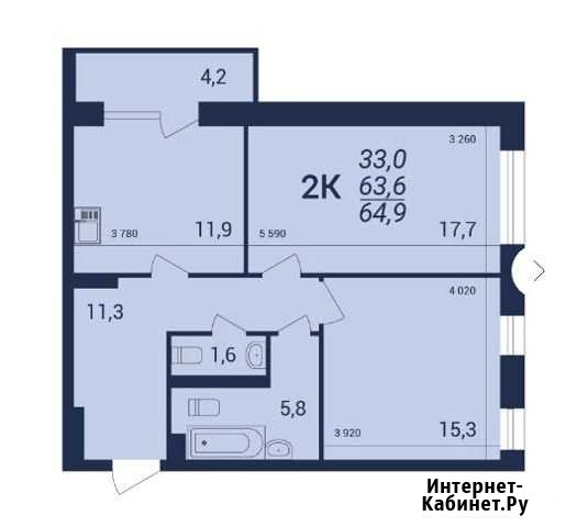 2-комнатная квартира, 65 м², 2/21 эт. на продажу в Новосибирске Новосибирск - изображение 1