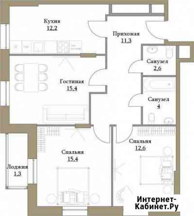 3-комнатная квартира, 74.8 м², 2/17 эт. на продажу в Москве Москва