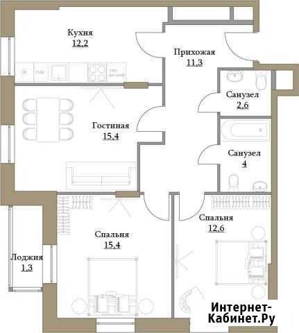 3-комнатная квартира, 74.8 м², 2/17 эт. на продажу в Москве Москва - изображение 1